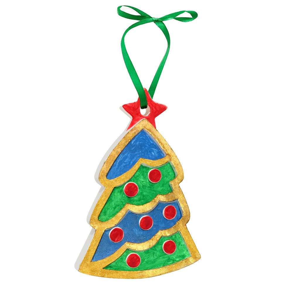 Christmas Crafts for Kids - DIY Christmas Tree Decorations Resin Ornaments Kits (Includes Paints Brushes) - Stocking Stuffers DI