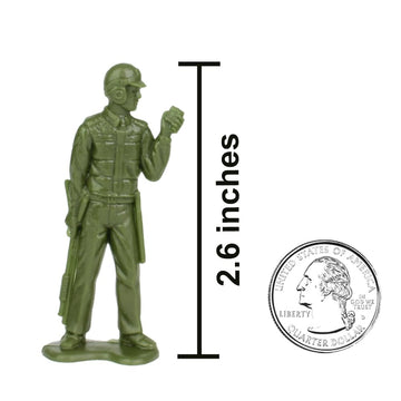 Tim Mee Toy SWAT Army Men - 24 Plastic Figures, Small Size, Tan & OD Green, Model TM-67850, US Made