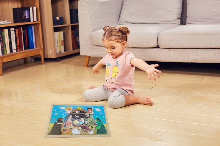 Wooden Jigsaw Puzzles 48 Pcs For Children Ages 3-5, Savior Born Jigsaw Puzzles, Pre-School Learning Toy Gifts For Boys And Girls
