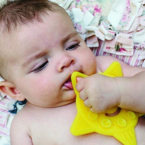 Poppies BPA-Free Silicone Suction Cup Teether - Sensory Bath Toy, Yellow, 1 Count
