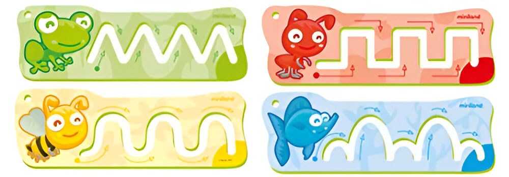 Miniland Pre-Writing Basics: 4 Funny Templates For Preschool Learning Activities, Perfect 3-Year Old Birthday Gifts, Educational