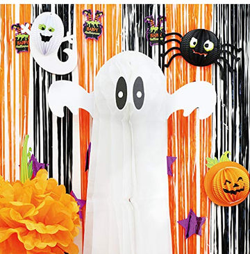 Amscan New Age Scare Halloween Party Orange & Black Door Curtain Decoration