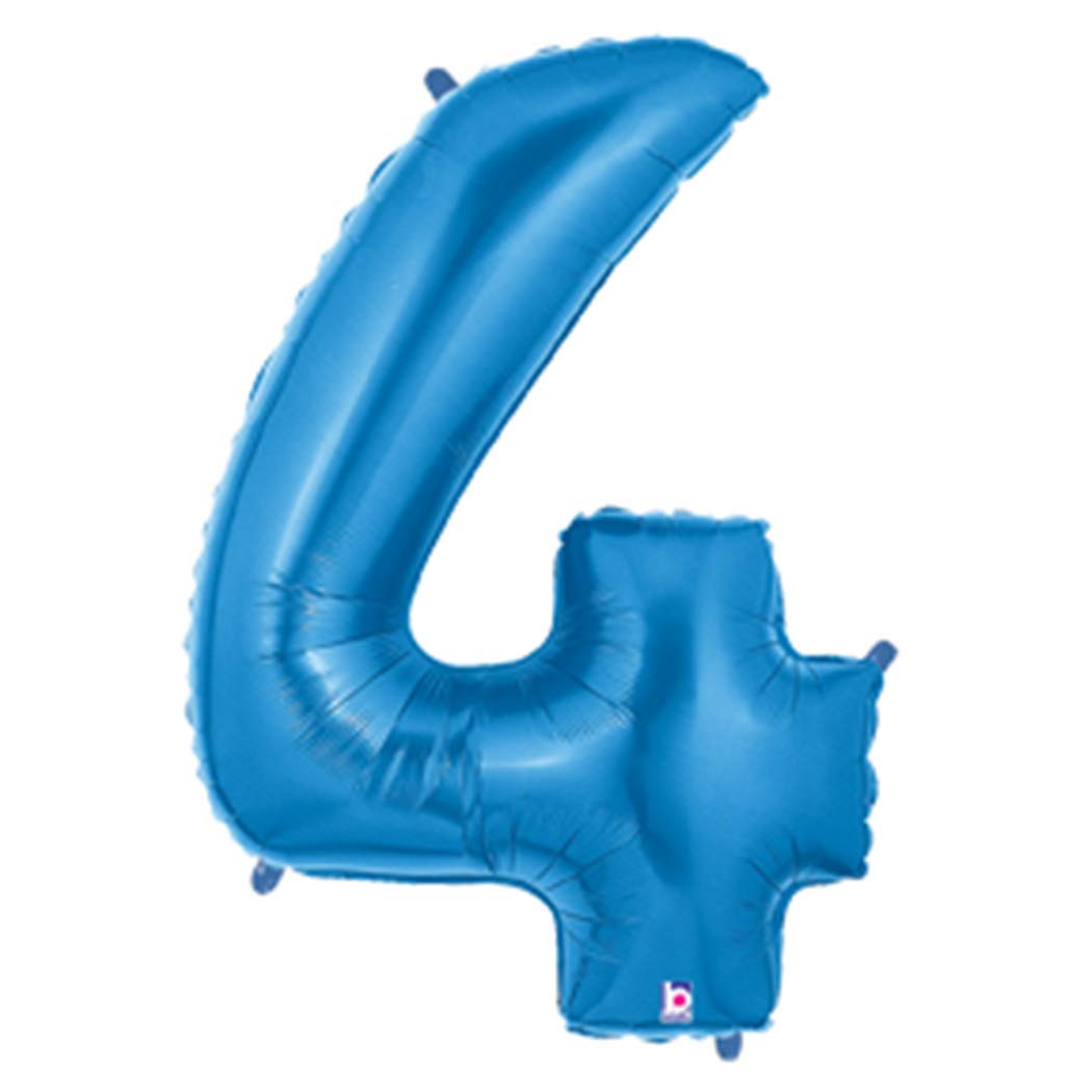 Betallic Number 4 Balloon, 40, Blue