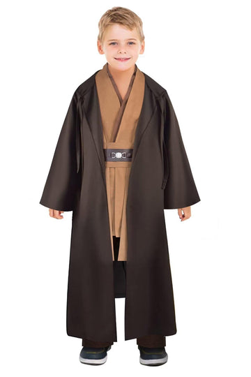 Kids Anakin Costume Tunic Hooded Robe Outfits Halloween Cosplay Uniform Br-L