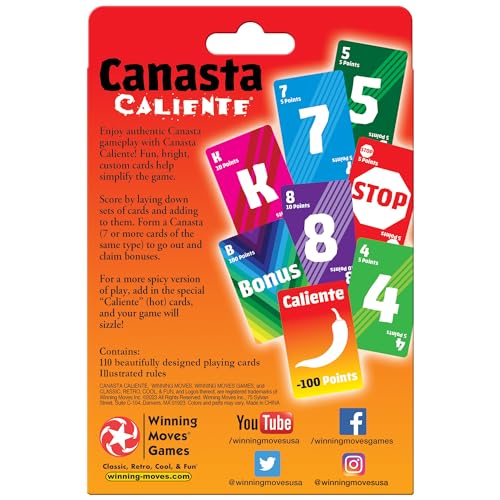 Winning Moves Canasta Caliente Game - 1-Pack, Multi Color, Plastic, Model 6111