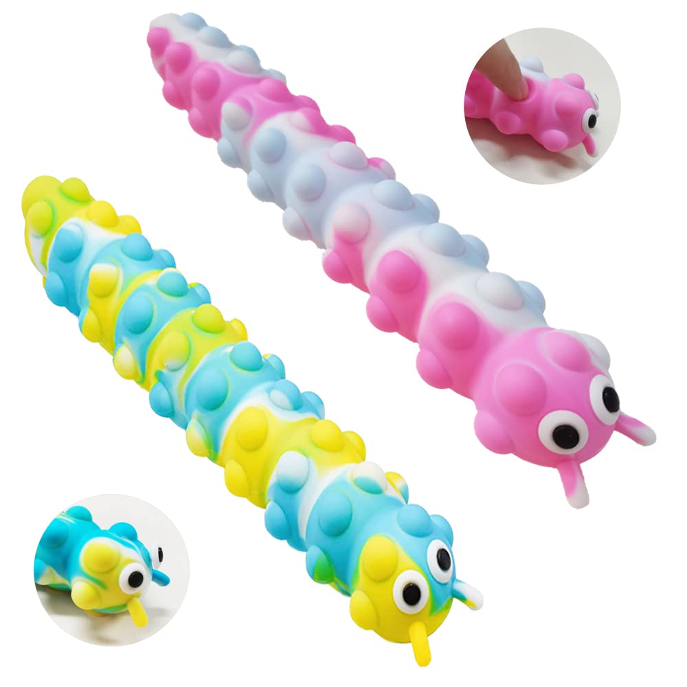 Langmeil Suction Pop Fidget Toy, Relax And Pressure Relief Toys, 3D Squeeze Anti-Pressure Popper Sensory Toys For Kids And Adults(Pink & Blue)