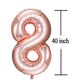 Colorful Elves Rose Gold 18 Number Balloons Big Giant Jumbo Large Number 18 Foil Mylar Balloons For Girl 18Th Birthday Party Dec
