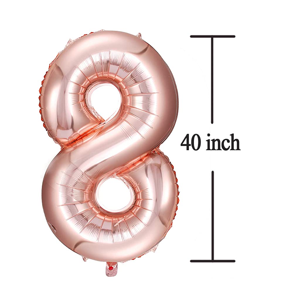 Colorful Elves Rose Gold 18 Number Balloons Big Giant Jumbo Large Number 18 Foil Mylar Balloons For Girl 18Th Birthday Party Dec