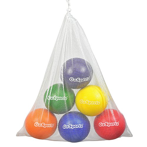Gosports Soft Skin Foam Playground Dodgeballs - 6 Pack Set For Kids - Includes Mesh Carry Bag