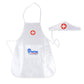 MERISHOPPRed Cross Emblem Childrens Doctor Outfit Appliqu Pocket Doctor Apron Soft Material Dressup Set Side Waist Ties for Pr