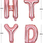 TONIFUL Rose Gold Mylar Foil Birthday Balloons Banner, 16 Inch, Reusable Aluminum Letters for Kids & Adults Party Decorations