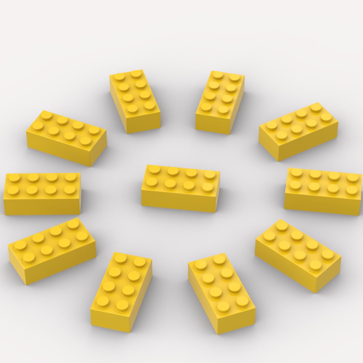 500 Piece Bulk 2X4 Building Bricks, Compatible With Lego, Yellow Bricks