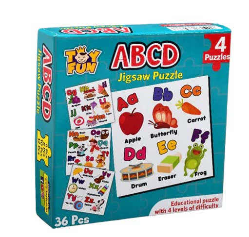 Imegaz Abcd 4 In 1 Educational Jigsaw Puzzle For Kids. 4 Jigsaw Puzzles 35 Pieces Each