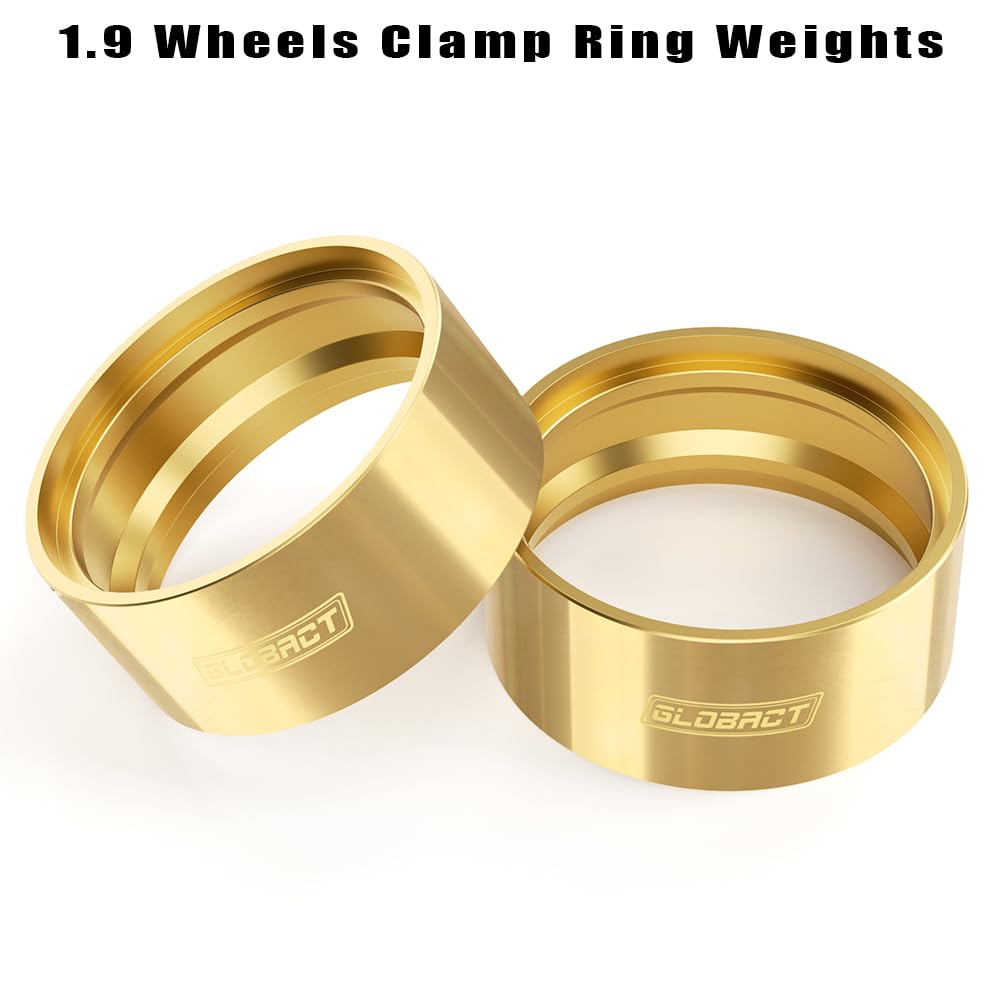 Globact Brass 1.9 In Beadlock Wheels Internal Ring Clamp Ring Fit 1.9'' Wheel Rim 94G/Pc Wheel Counterweight For 1/10 Trx4 Trx6