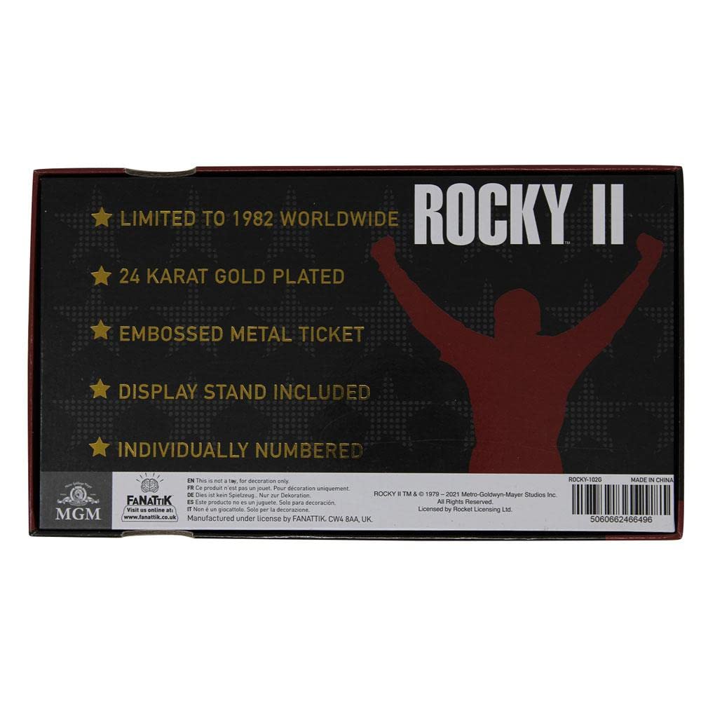 Rocky Ii Apollo Creed Limited Edition 24K Gold Plated Ticket
