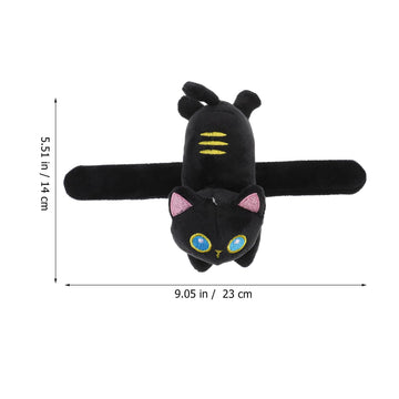 Abaodam Animal Slap Bracelet Cat Slap Bracelet Plush Stuffed Animal Hugger Snap Wrist Band For Kids Birthday Party Black