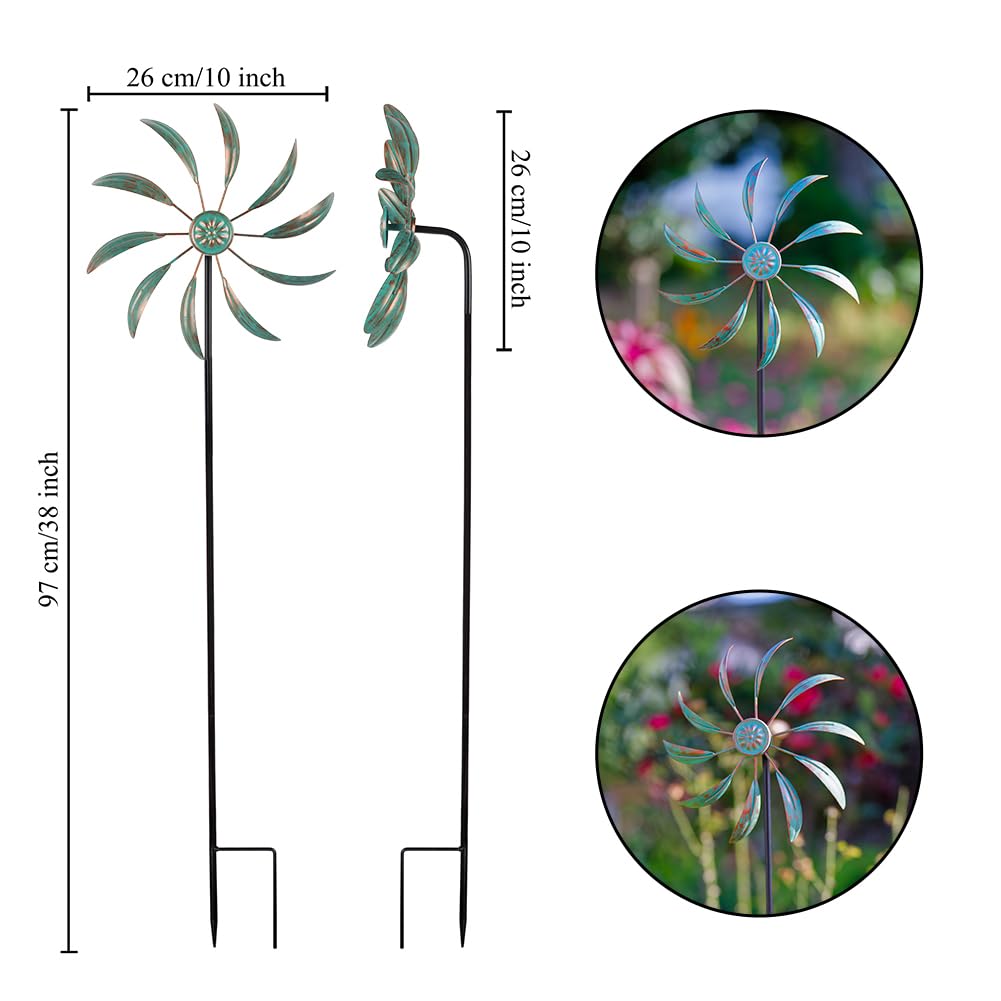 Stargarden Wind Spinners Outdoor Metal, Garden Pinwheels Waterproof Wind Sculptures, Small Windmills For Yard And Garden Decor