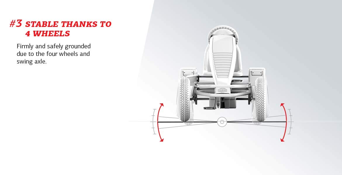 BERG Pedal Kart with XL Frame B.Super Red BFR-3 | Childrens Vehicle, Pedal car with Adjustable seat, with Freewheel, Childrens