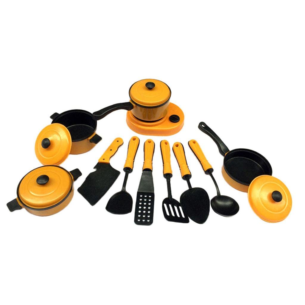 MERISHOPP13 Pieces/Set PVCSimulation Kitchen Cookware Set Kitchen Toys Yellow|Toys & Hobbies | Preschool Toys & Pretend Play | K