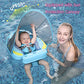 Luckclubtojoy Mambobaby Float with Canopy UPF 50+, Solid Non Inflatable Baby Pool Float with Tail, Infant Waist Swim Ring Swim T
