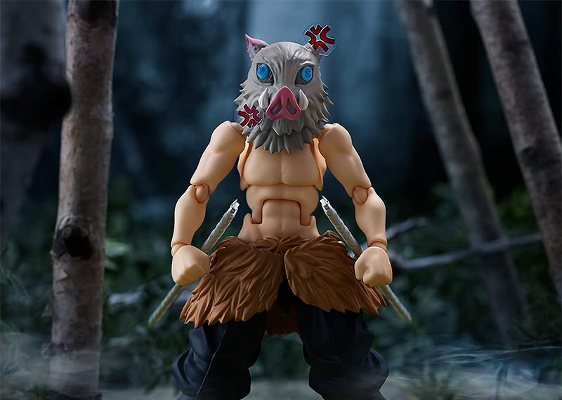 Max Factory Demon Slayer: Kimetsu No Yaiba Inosuke Hashibira Deluxe Figma Action Figure, Multicolor