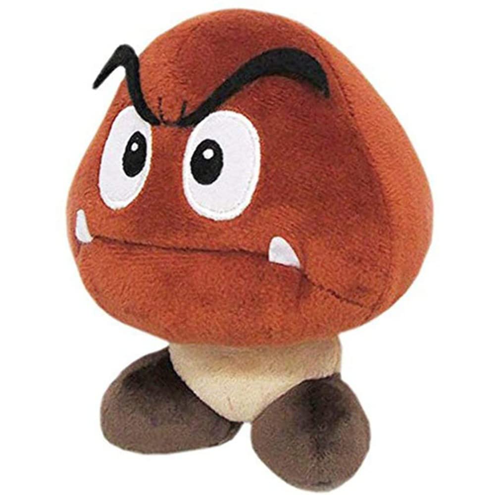Little Buddy Super Mario Goomba Plush Toy, 5" Multi-colored, Model 1427, Soft Plush Material