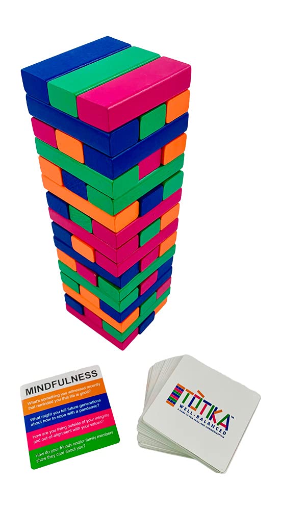 YEHUA! Totika Card Deck - Principles, Values & Beliefs - Wooden - Model 5721 - Blue, Orange, Purple, Green