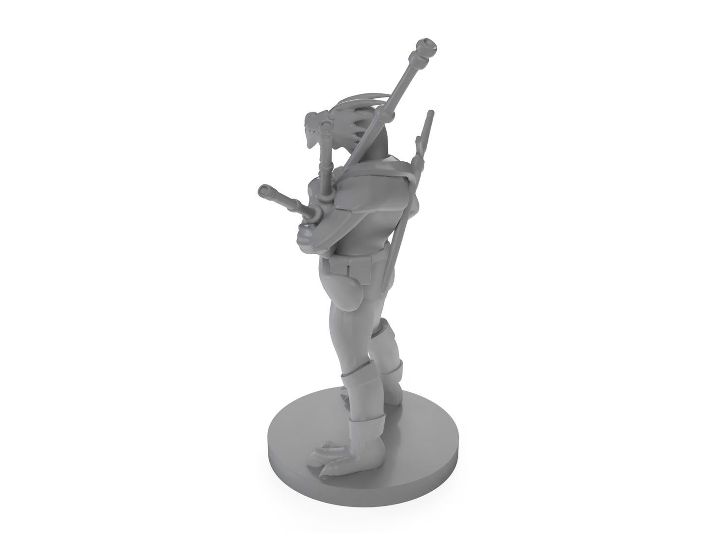 Dragonborn Bard Male With Bagpipes Tabletop Dnd Gaming Miniature