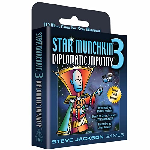 Steve Jackson Games Star Munchkin 3 Card Game - Diplomatic Impunity, Cardboard, Model SJG01506