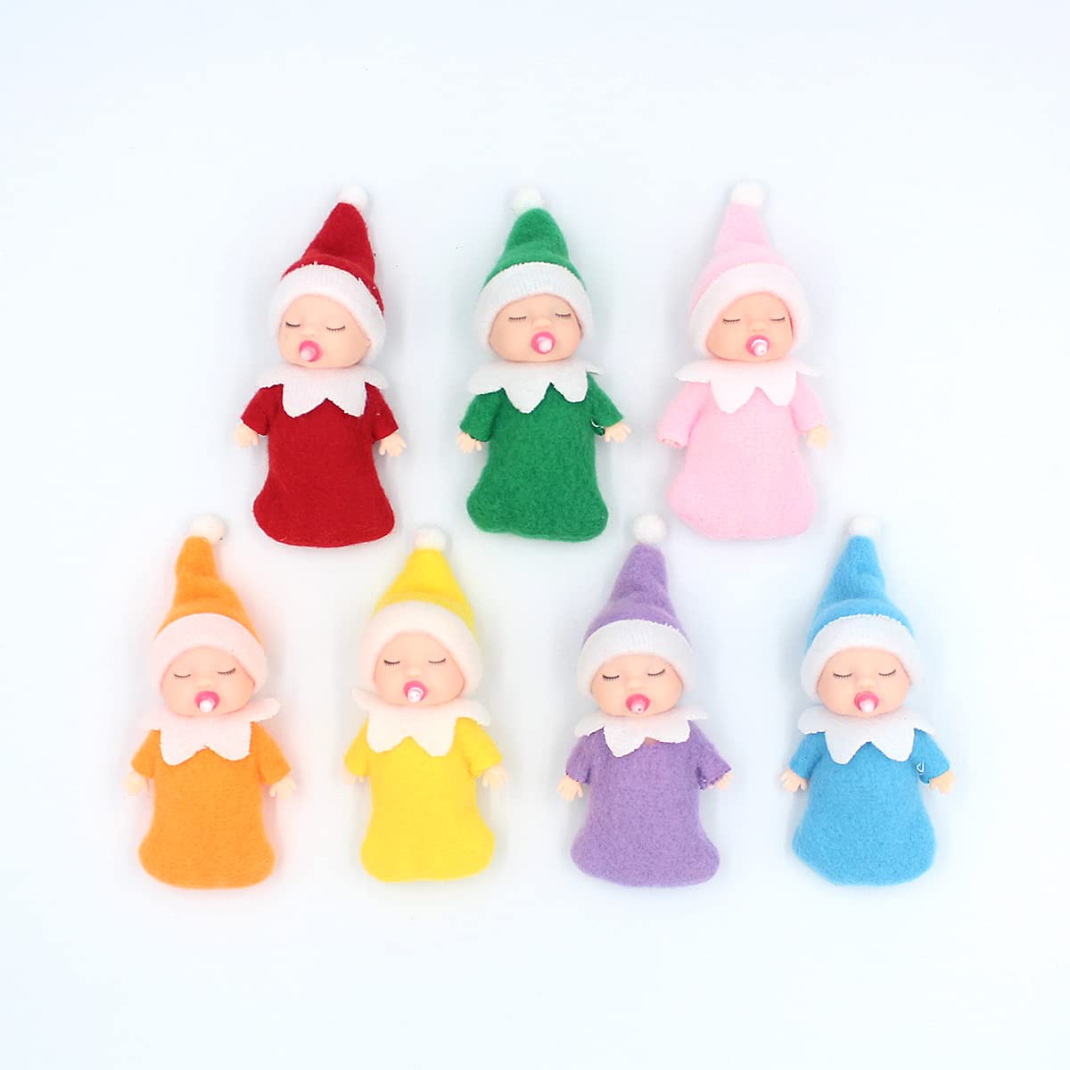 WULEEUPER Sleeping Elf Doll with Pacifier | Pink Holiday Decoration Toy