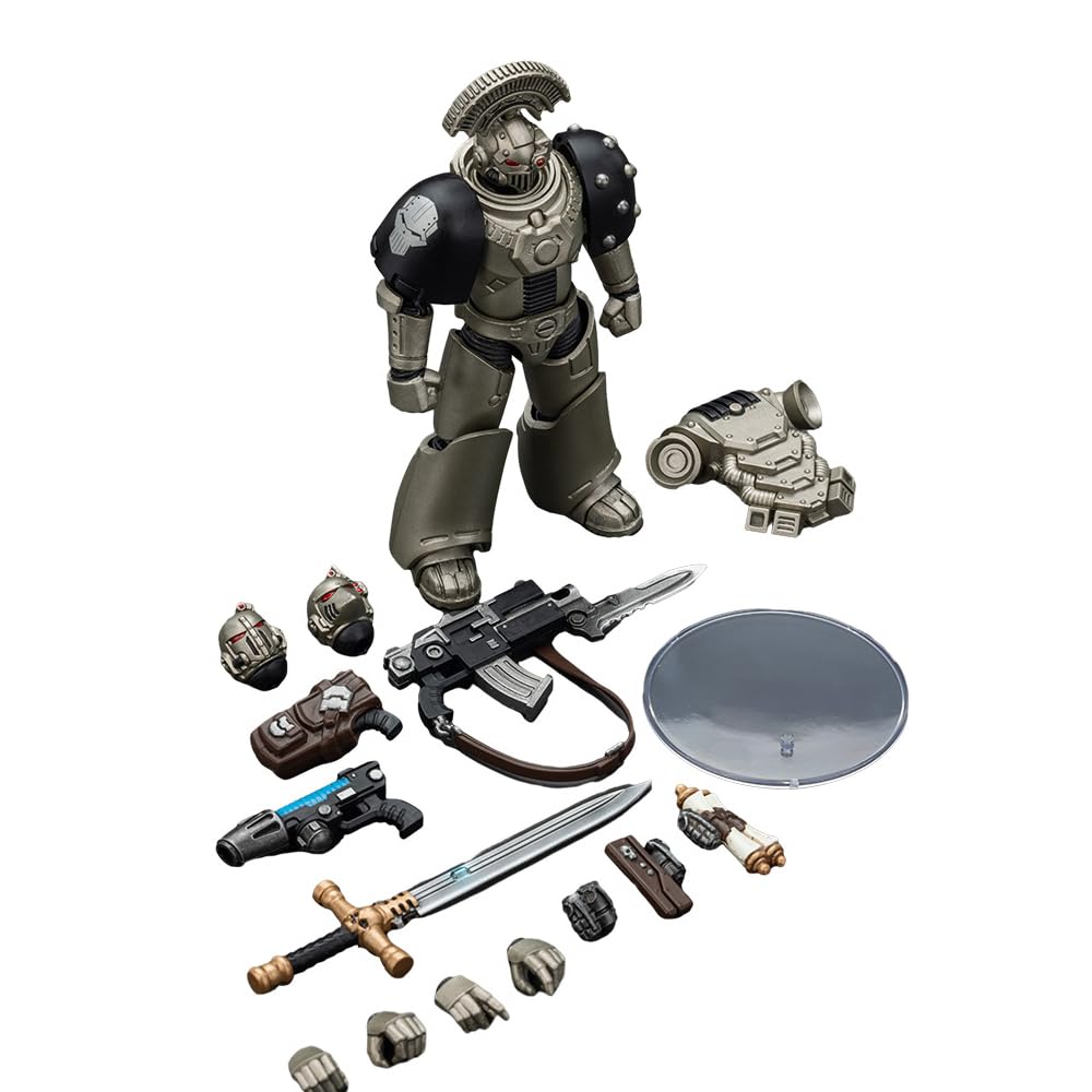 JOYTOY Warhammer The Horus Heresy 1/18 Action Figure-Iron Warriors MKVI Tactical Sergeant with Power decorative replica blade and Plasma  Collection Model Birthday Gift