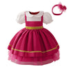 Generic Princess Asha Costume For Girls Halloween Christmas Dress Up Birthday Party Outfits With Headband For 6-9 Months, Rose R