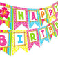 Luau Tiki Happy Birthday Banner Pennant