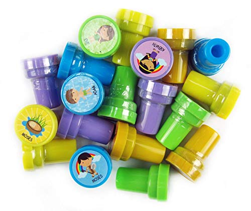 Tiny Mills 50 Pcs Bible Characters Religious Assorted Stampers for Kids