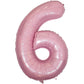 DIWULI 40 Inch Pastel Pink Number 6 Balloon - Large Foil Balloon for 6th Birthday Party Decorations, XX-Large Size