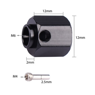 Aimrock Aluminum 12Mm Hex Extended Wheel Hubs 12Mm Offset Spacers Upgrades For 1/10 Trx4 Trx6 Rc Crawler Truck (Black, 12Mm)