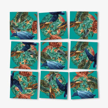 b. dazzle, inc. Scramble Squares Sea Turtles Puzzle - 9 Piece Brain Teaser for Kids & Adults - Cardboard, Model 10164