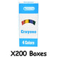 Rarlan Crayons Bulk, 4 Classic Colors, 200 Boxes, 800 Count Crayons