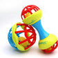 BarodianS NonTic Round Rattle & Drum Stick Set (2 Pack)  Multicolor Baby Toy, Sensory Development