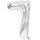 Toniful 40 Inch Silver Large Numbers Balloons 0-9, Number 7 Digital 7 Helium Balloons, Foil Mylar Big Number Balloons For Birthd