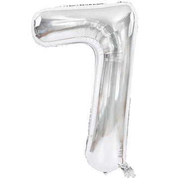 Toniful 40 Inch Silver Large Numbers Balloons 0-9, Number 7 Digital 7 Helium Balloons, Foil Mylar Big Number Balloons For Birthd