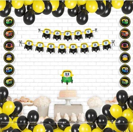 Untumble Auto Rickshaw Theme Birthday Party Decorations (Pack Of 24 Pcs)