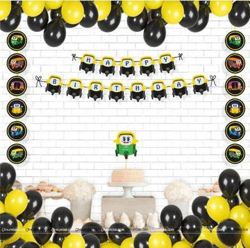 Untumble Auto Rickshaw Theme Birthday Party Decorations (Pack Of 24 Pcs)