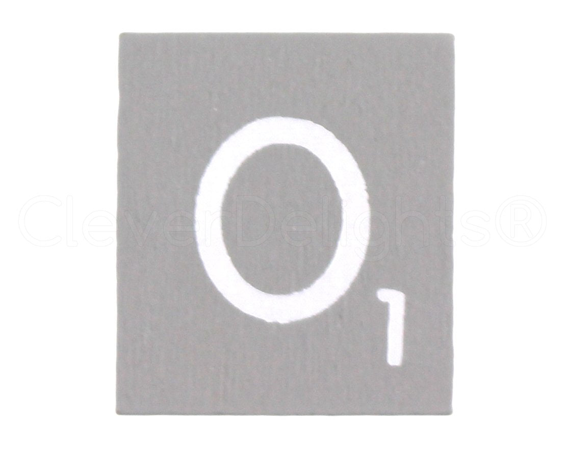 Cleverdelights 100 Wood Letter Tiles - Gray Color - Complete Set - Game Replacement Pieces