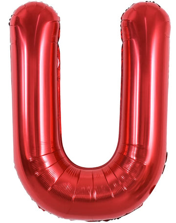 Toniful 40 Inch Large Bright Red Letter Balloons A-Z, Giant Jumbo Helium Foil Mylar Big Letter U Balloons For Birthday Party Ann
