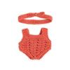 Miniland Clothes For Dolls 8 1/4'' Knitted Outfit Rompers & Headband - Eco, Made In Spain, Quality, Role Play, Educational