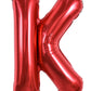 Toniful 40 Inch Large Bright Red Letter Balloons A-Z, Giant Jumbo Helium Foil Mylar Big Letter K Balloons For Birthday Party Ann