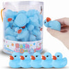 36 Pieces Classic Rubber Duck Bath Toys - No Holes Bpa Free Floating Duckies For Boys Baby Shower, Party Favors, Kids Gifts (Blue)