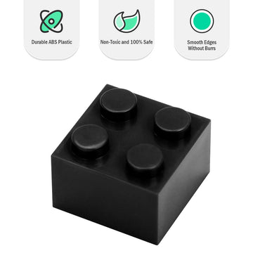 Unirolic Classic Building Bricks Set, 100 Piece 2X2 Basic Building Blocks Stem Creative Building Toys Compatible With All Major Brands(Black)