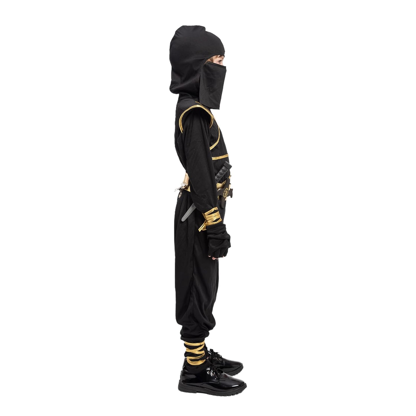 Ninja Costume For Kids With Accessories For Boys Toddler Halloween Costumes Dress Up Birthday Role Play Golden